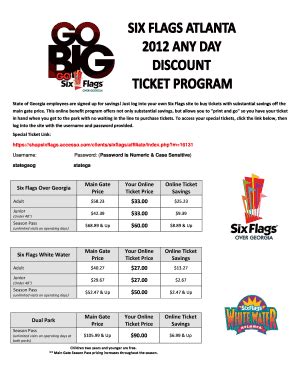 six flags prices